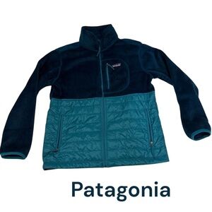 Patagonia Women's Re-Tool Hybrid Fleece Jacket Sz XS EUC Lagom Blue/Teal